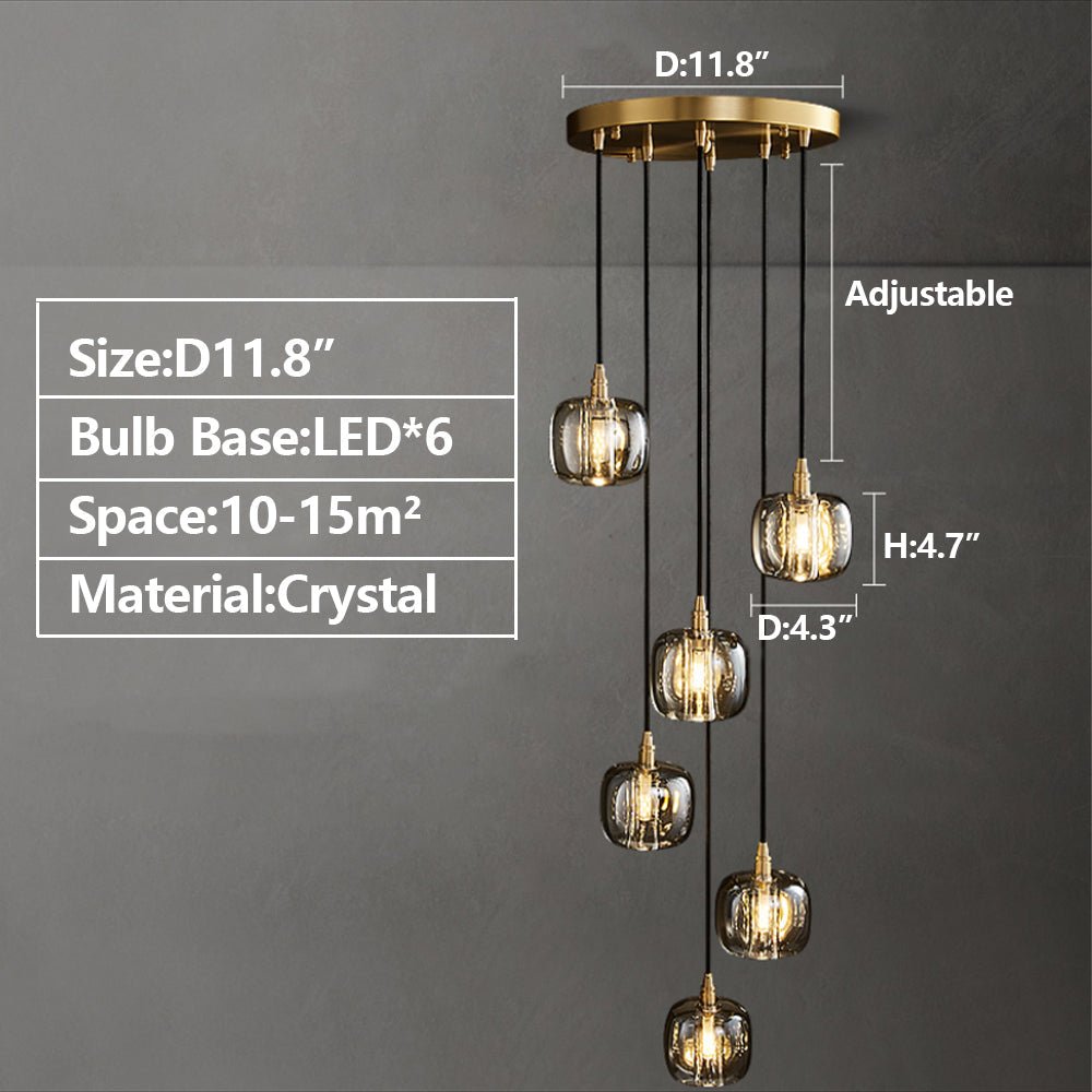 Post - modern Extra - long Pendant Light Fixtures for Staircase/High - ceiling Space/Foyer - zelnolighting