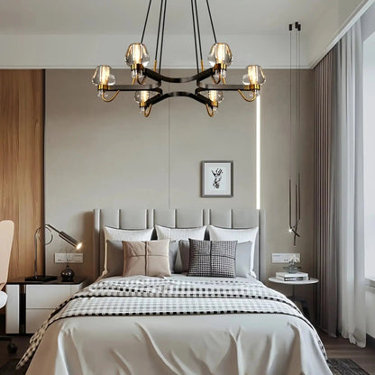 Post-modern Light Luxury Full Brass Chandelier for Living Room/Bedroom - Zelno Lighting