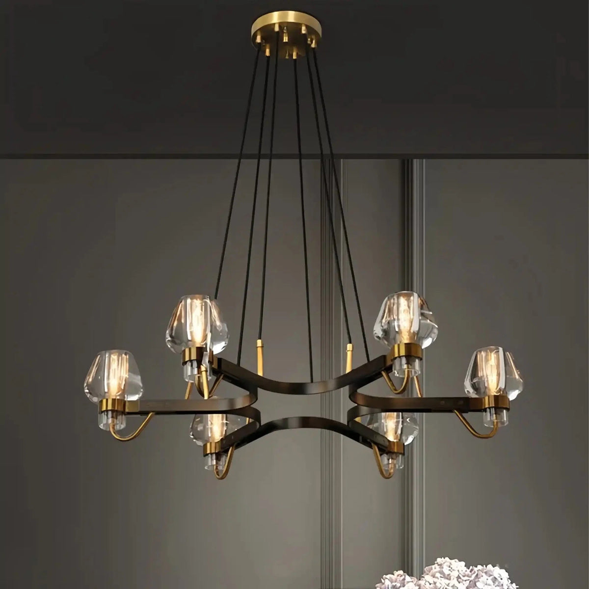 Post-modern Light Luxury Full Brass Chandelier for Living Room/Bedroom - Zelno Lighting