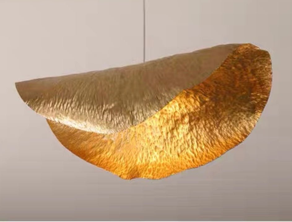 Postmodern Withered Leaf Parlor Pendant Lighting Fixture in Brass - Zelno Lighting