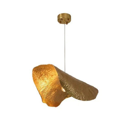 Postmodern Withered Leaf Parlor Pendant Lighting Fixture in Brass - Zelno Lighting
