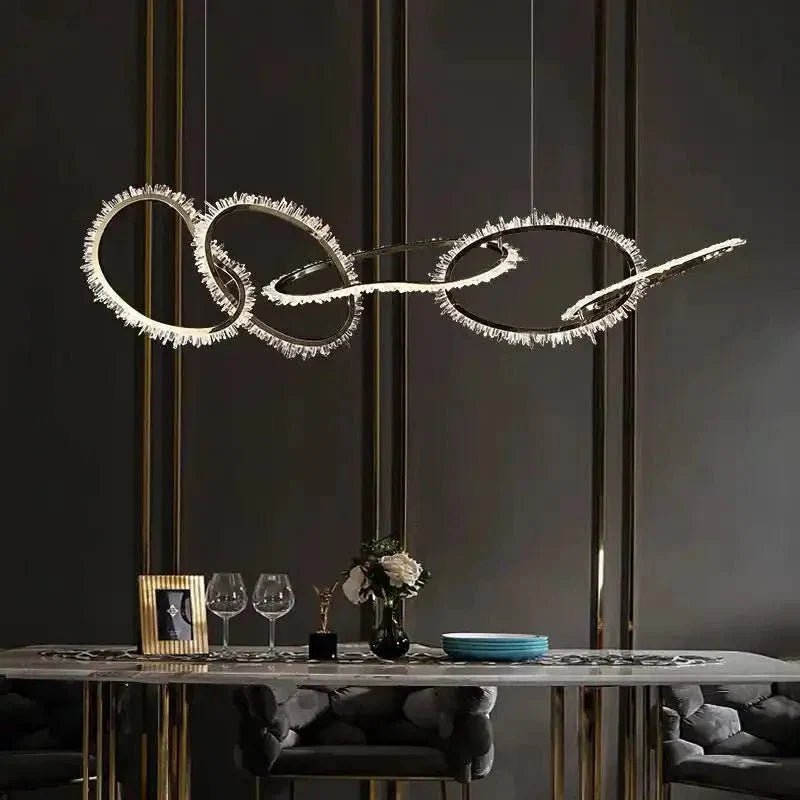 Primary Crystal 5 Rings Chandelier - Zelno Lighting