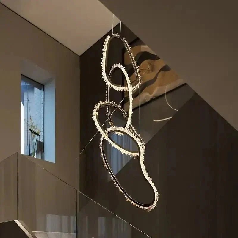 Primary Crystal 5 Rings Chandelier - Zelno Lighting