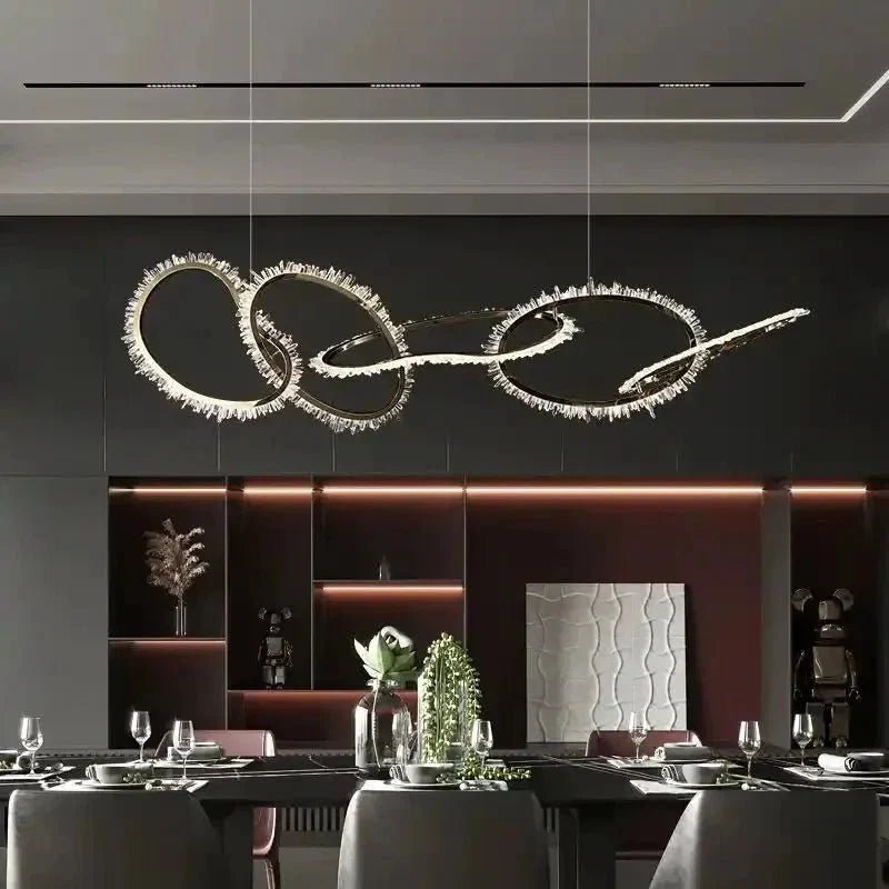 Primary Crystal 5 Rings Chandelier - Zelno Lighting