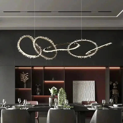 Primary Crystal 5 Rings Chandelier - Zelno Lighting
