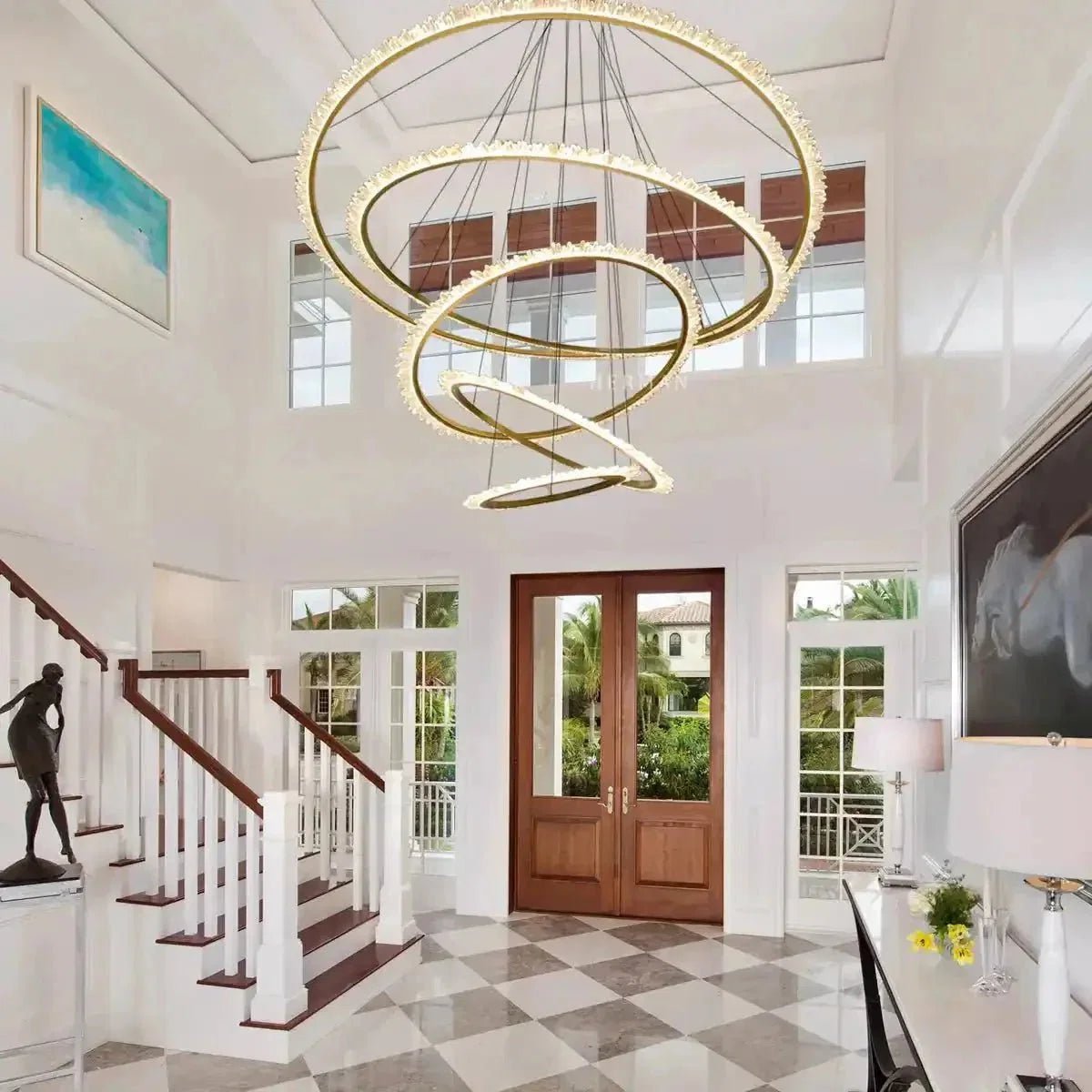 Primary Crystal Multi Rings Chandelier - Zelno Lighting