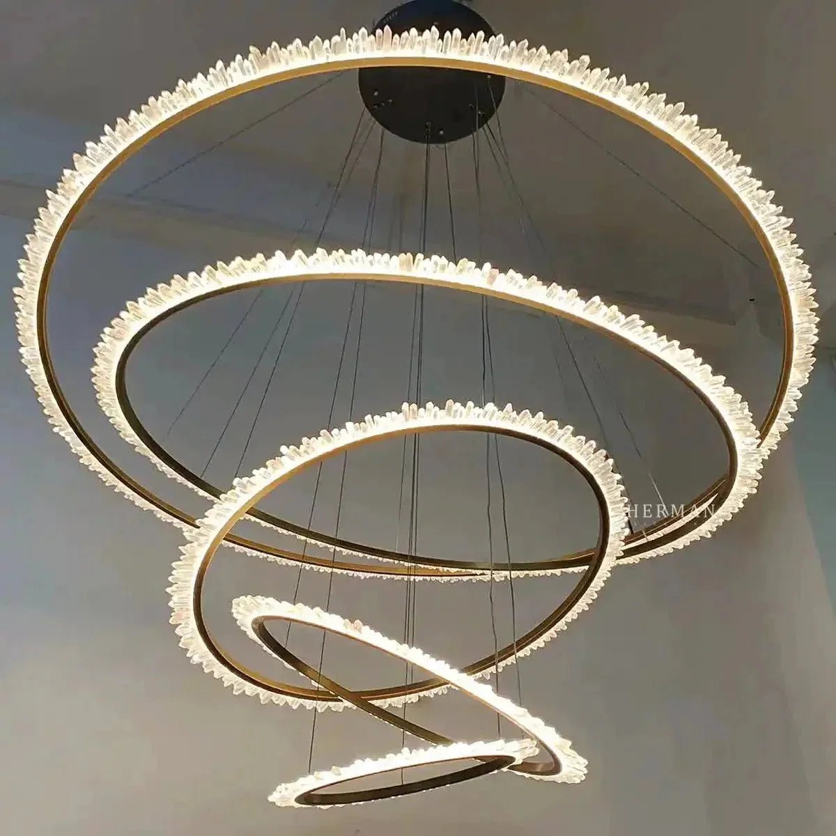 Primary Crystal Multi Rings Chandelier - Zelno Lighting