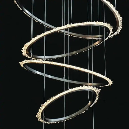 Primary Crystal Multi Rings Chandelier - Zelno Lighting