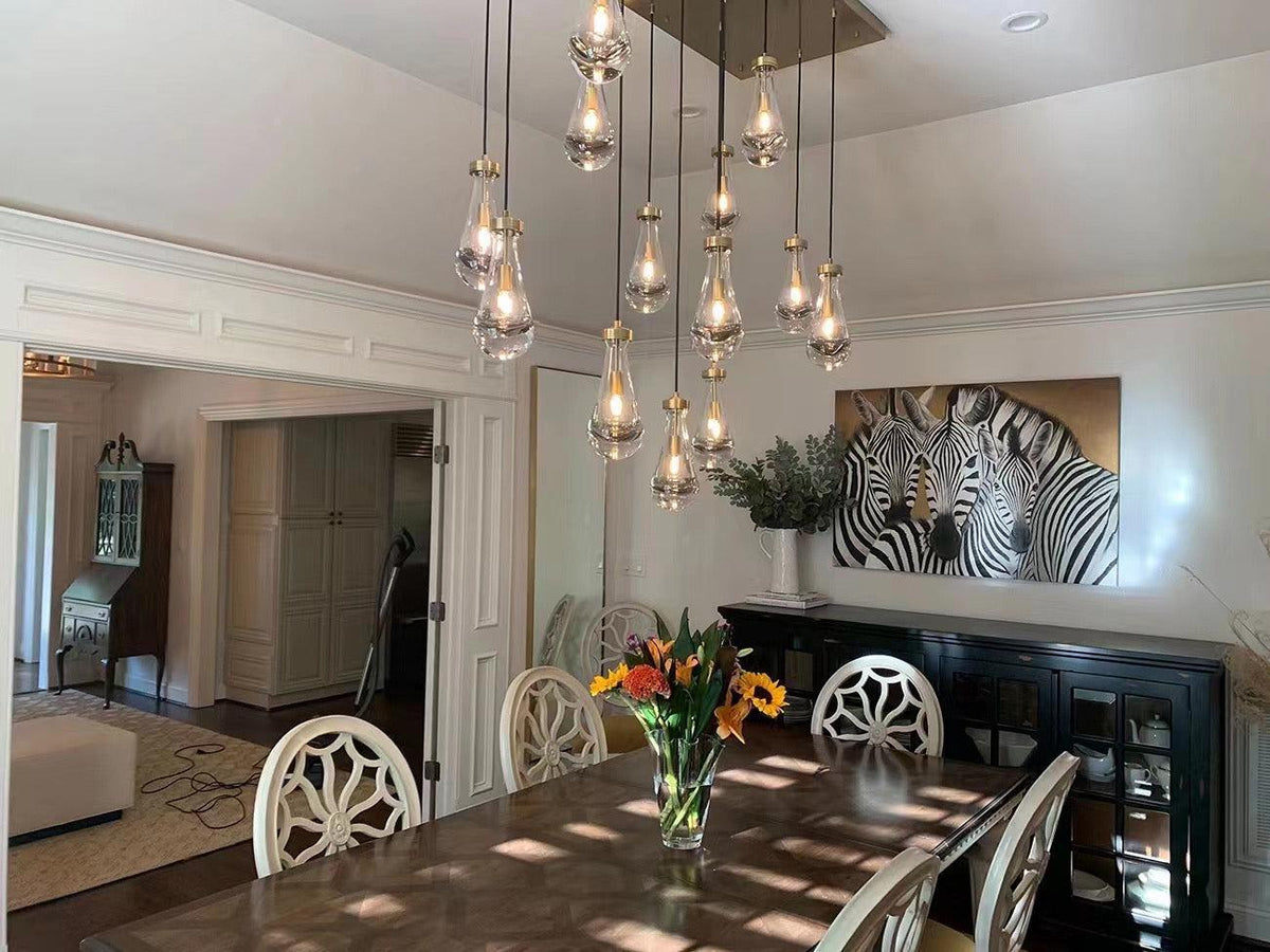 RAFZ Glass Linear Chandelier 54" - Zelno