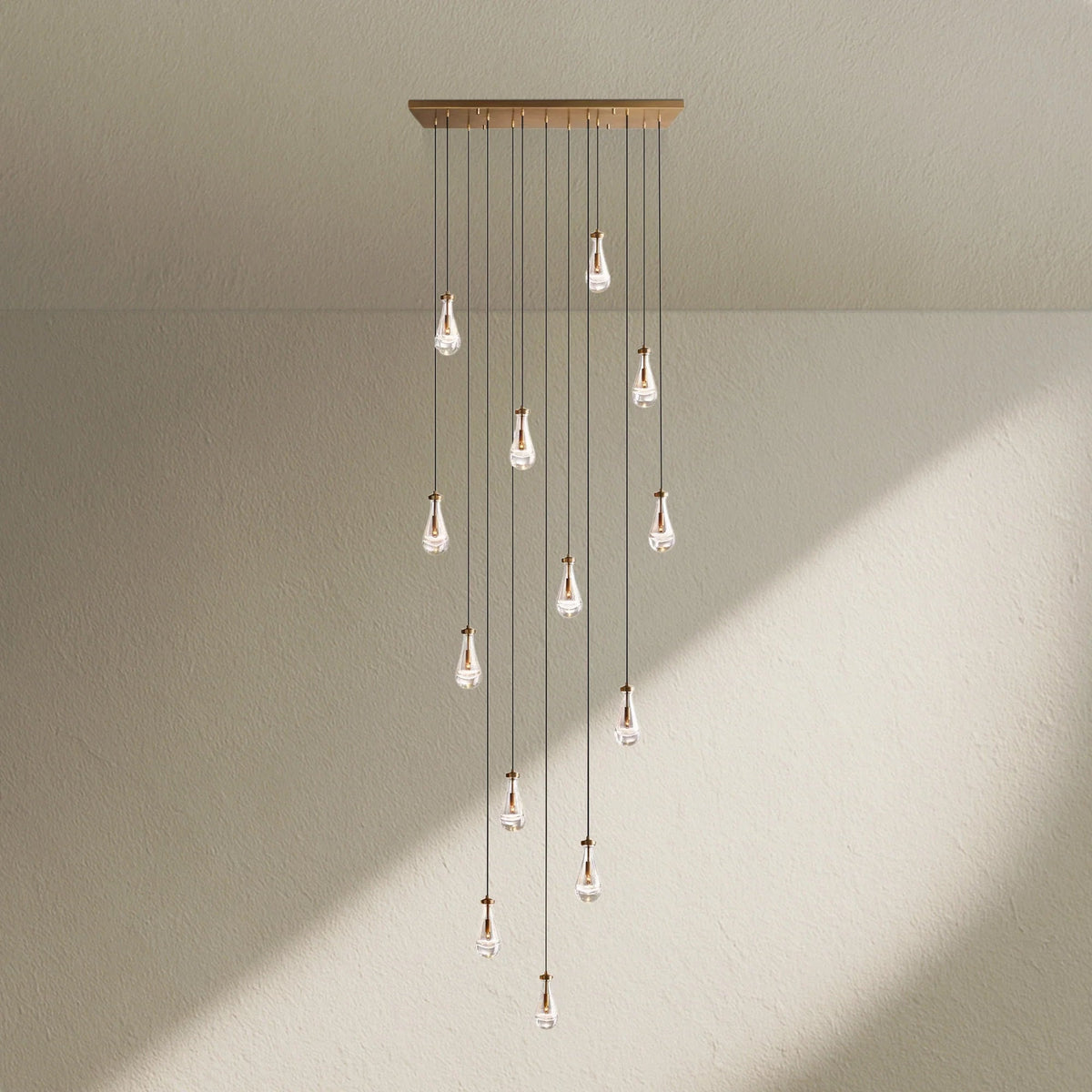 RAFZ Glass Linear Chandelier 54" - Zelno