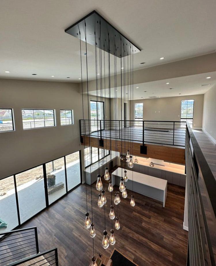 RAFZ Glass Linear Chandelier 54" - Zelno