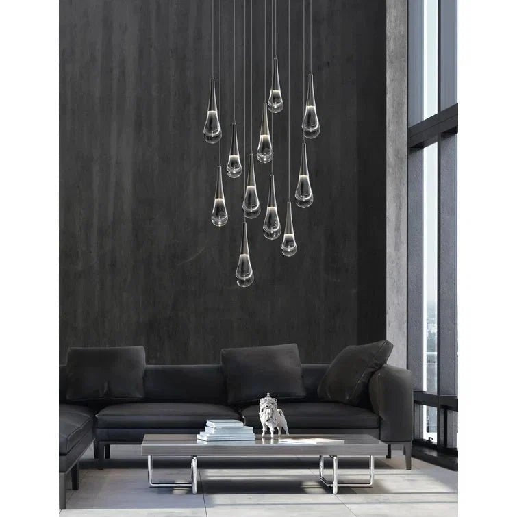 Rain 11-Light Chandelier Pendant For Living room Family room Dining Room Bedroom - Zelno Lighting