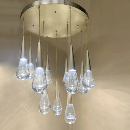 Rain 11-Light Chandelier Pendant For Living room Family room Dining Room Bedroom - Zelno Lighting