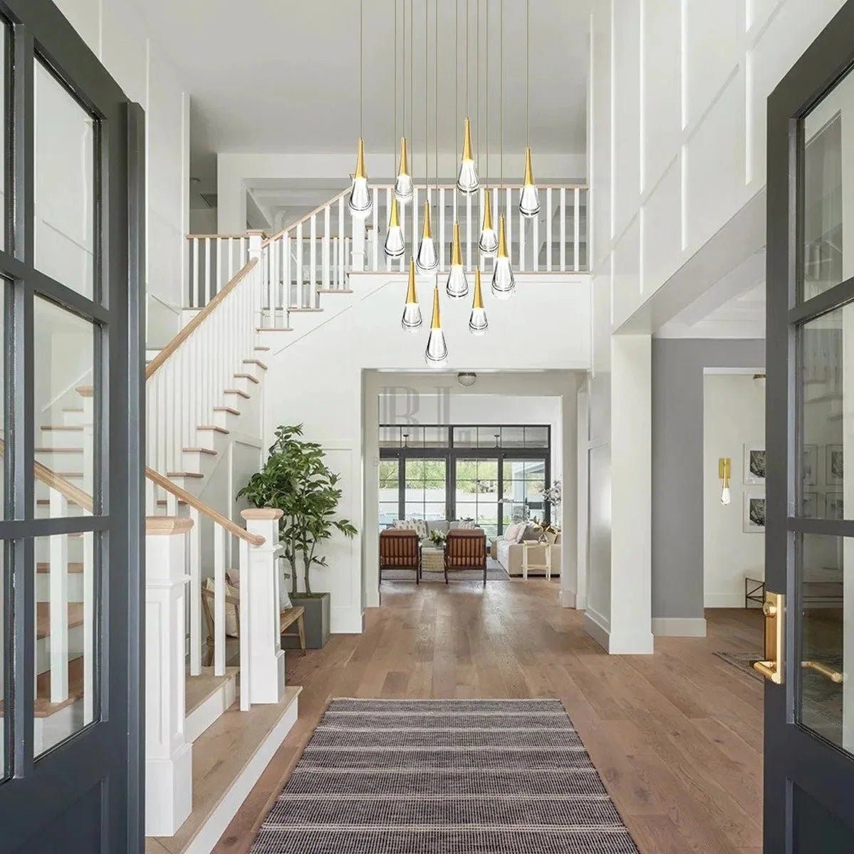 Rain 12-Light Chandelier Pendant For Living room Family room Dining Room Bedroom - Zelno Lighting