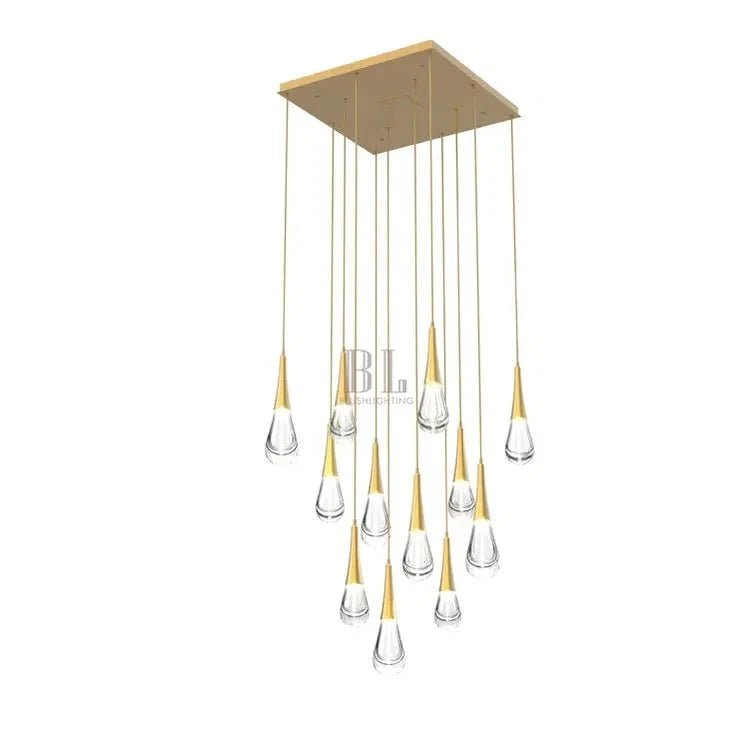 Rain 12-Light Chandelier Pendant For Living room Family room Dining Room Bedroom - Zelno Lighting