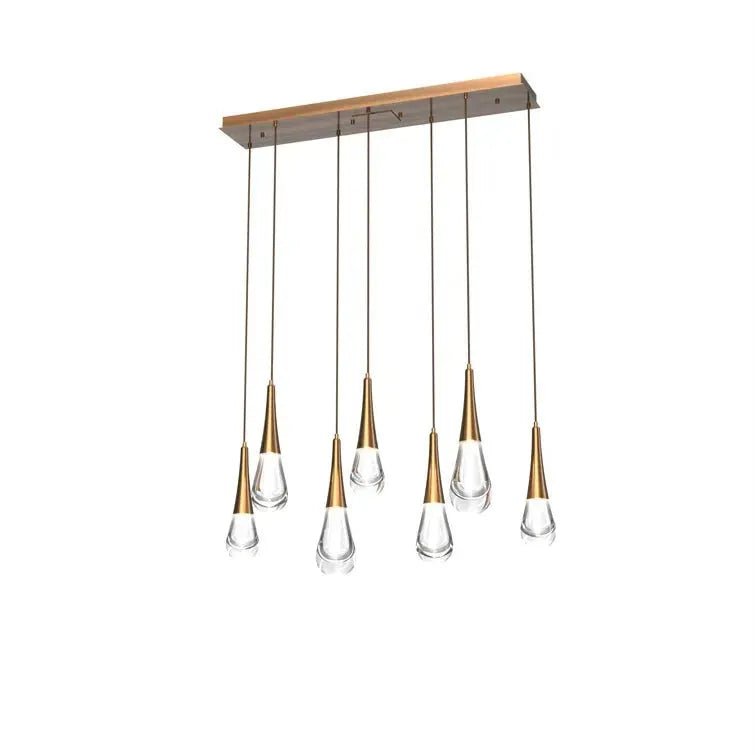 Rain 7-Light Linear Chandelier Pendant For Living room Family room Dining Room Bedroom - Zelno Lighting
