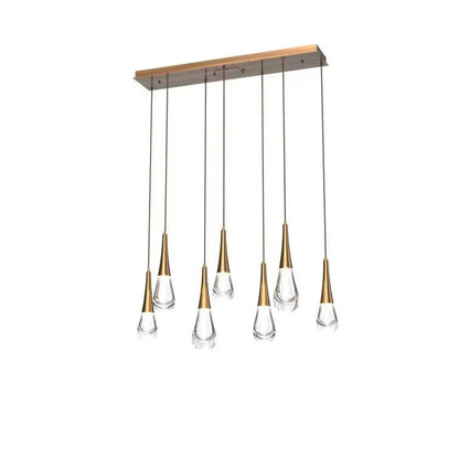 Rain 7-Light Linear Chandelier Pendant For Living room Family room Dining Room Bedroom - Zelno Lighting