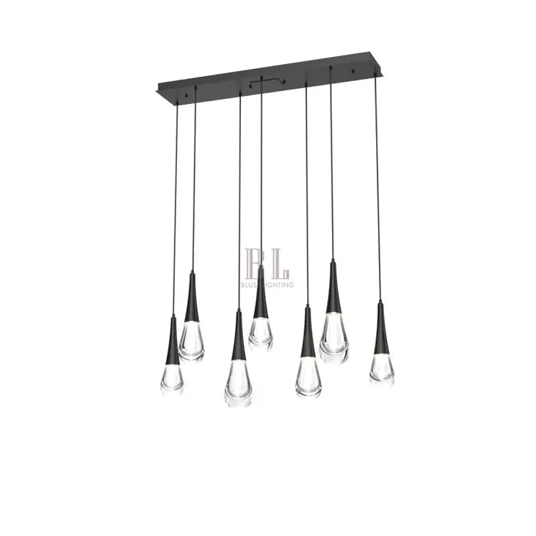 Rain 7-Light Linear Chandelier Pendant For Living room Family room Dining Room Bedroom - Zelno Lighting