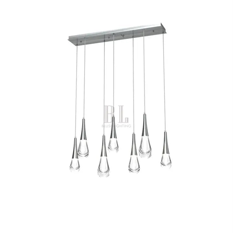 Rain 7-Light Linear Chandelier Pendant For Living room Family room Dining Room Bedroom - Zelno Lighting