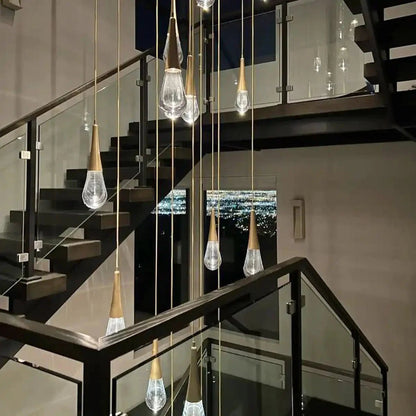 Rain 9-Light Square Chandelier Pendant For Living room Family room Dining Room Bedroom - Zelno Lighting