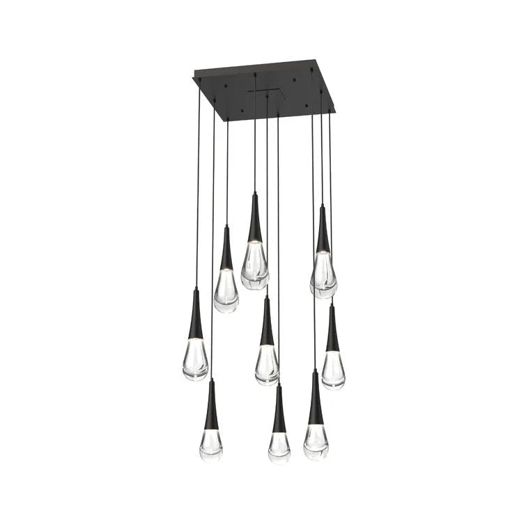 Rain 9-Light Square Chandelier Pendant For Living room Family room Dining Room Bedroom - Zelno Lighting