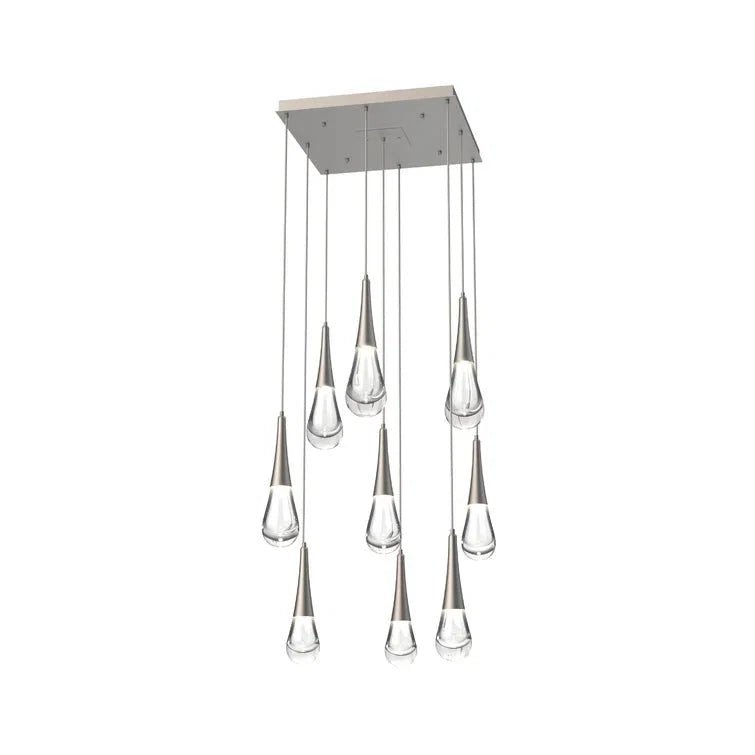 Rain 9-Light Square Chandelier Pendant For Living room Family room Dining Room Bedroom - Zelno Lighting