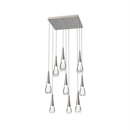 Rain 9-Light Square Chandelier Pendant For Living room Family room Dining Room Bedroom - Zelno Lighting