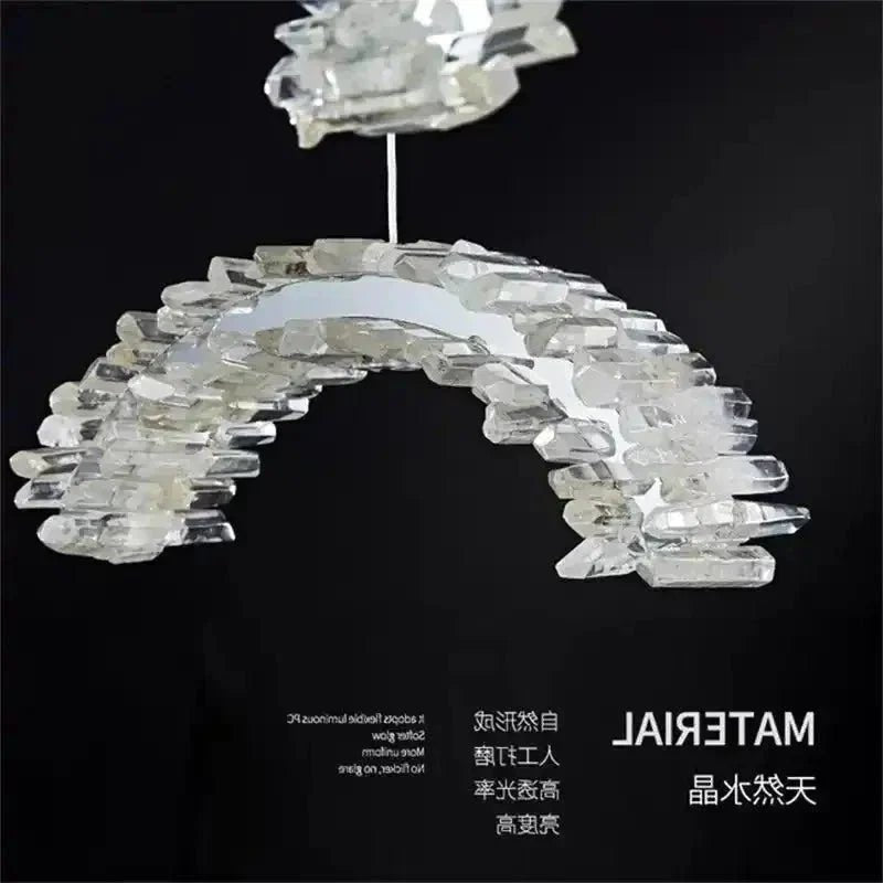 Rainbow Modern Rock Crystal Staircase Chandelier - Zelno Lighting