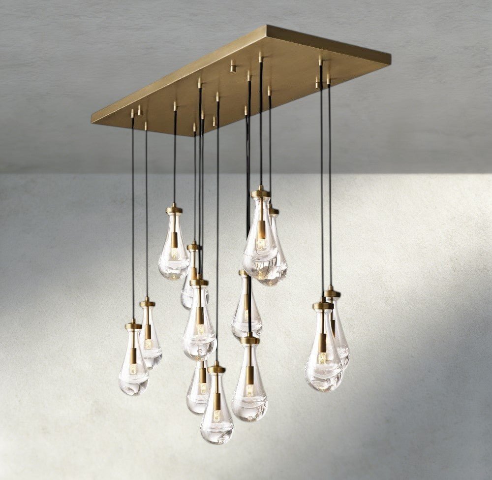 Raindrop Rectangular Chandelier 54", 72" - zelnolighting