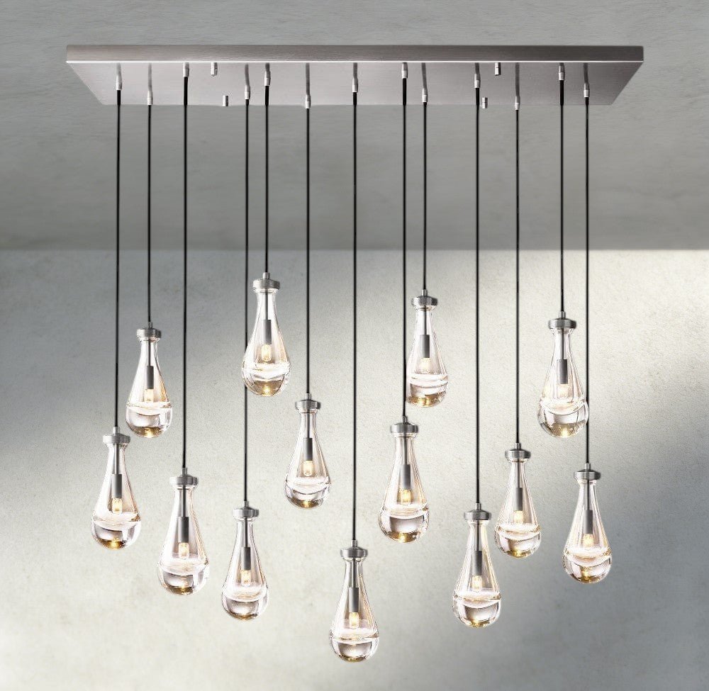 Raindrop Rectangular Chandelier 54", 72" - zelnolighting
