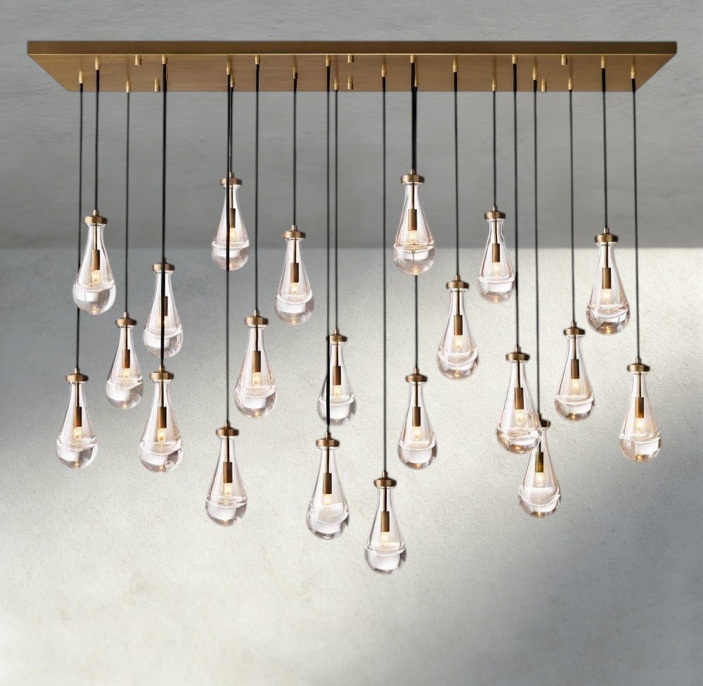 Raindrop Rectangular Chandelier 54", 72" - zelnolighting