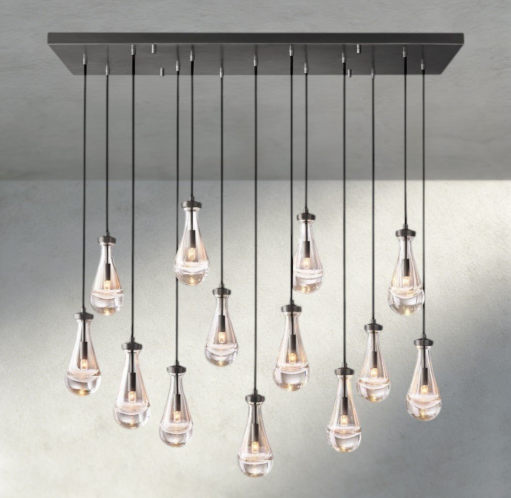 Raindrop Rectangular Chandelier 54", 72" - zelnolighting