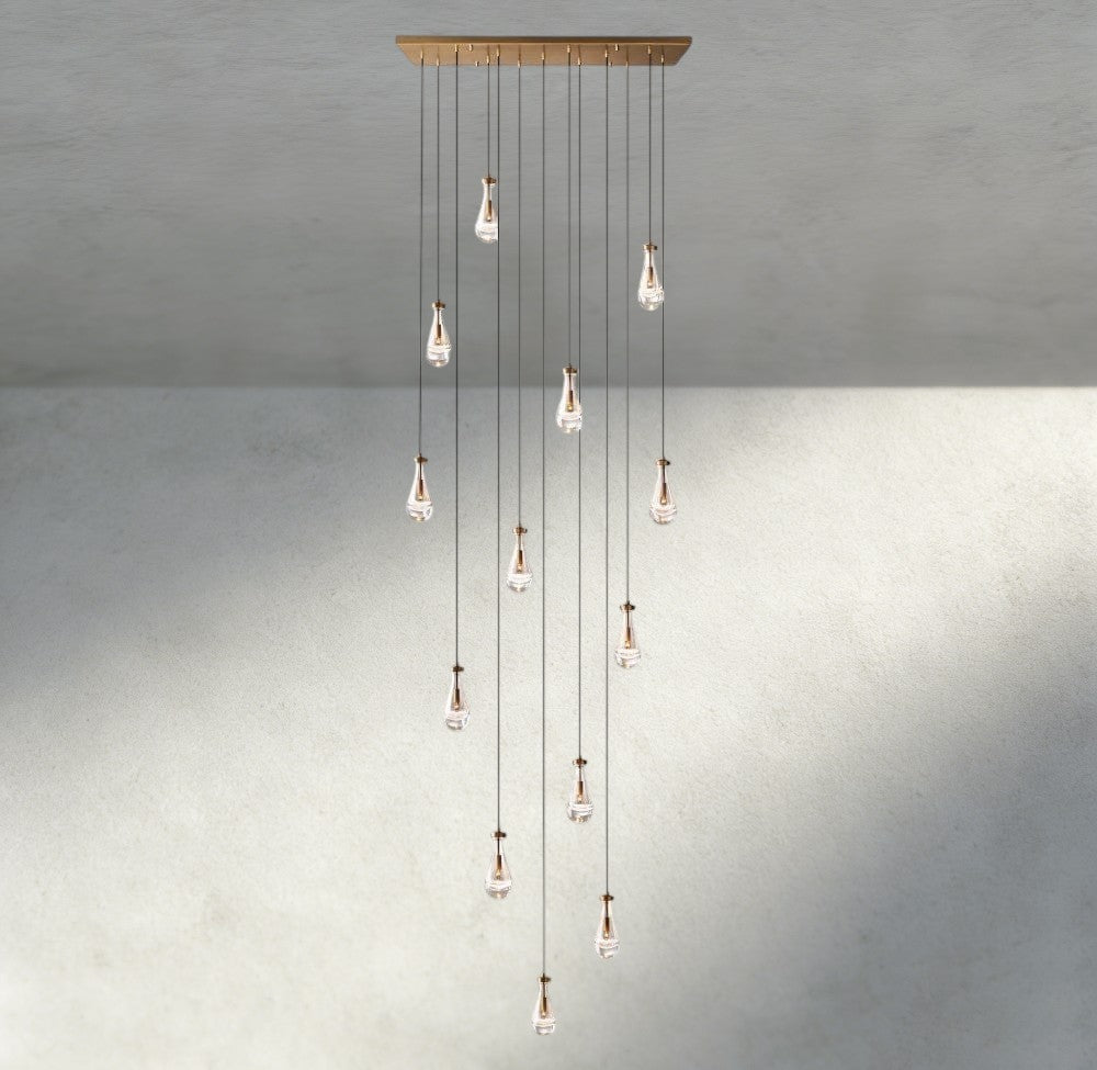 Raindrop Rectangular Chandelier 54", 72" - zelnolighting