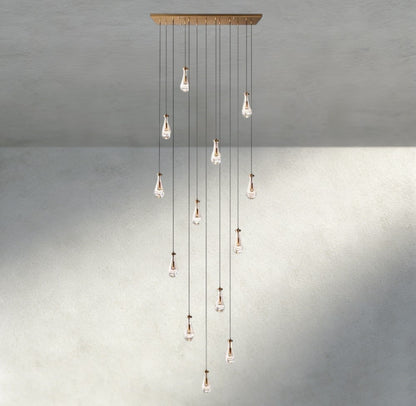 Raindrop Rectangular Chandelier 54", 72" - zelnolighting