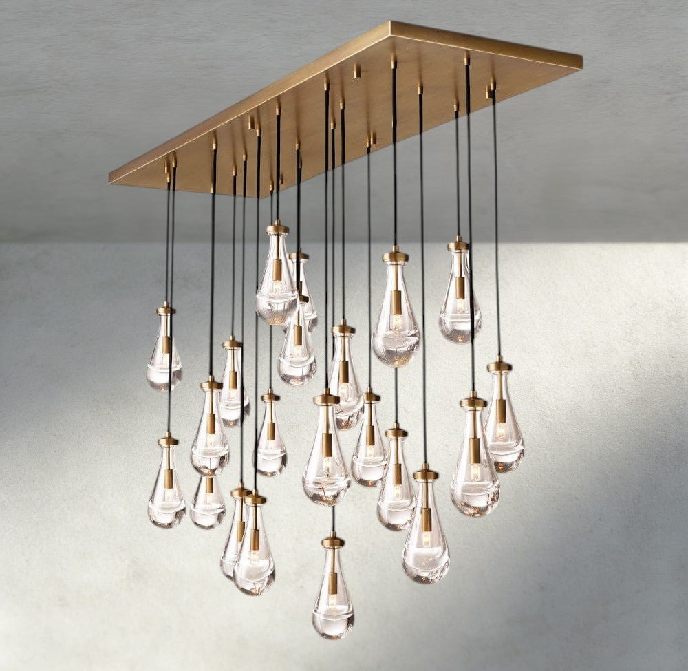 Raindrop Rectangular Chandelier 54", 72" - zelnolighting