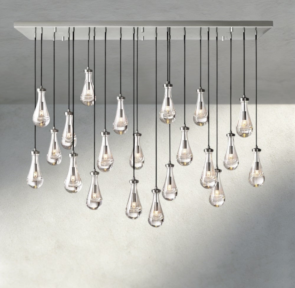 Raindrop Rectangular Chandelier 54", 72" - zelnolighting