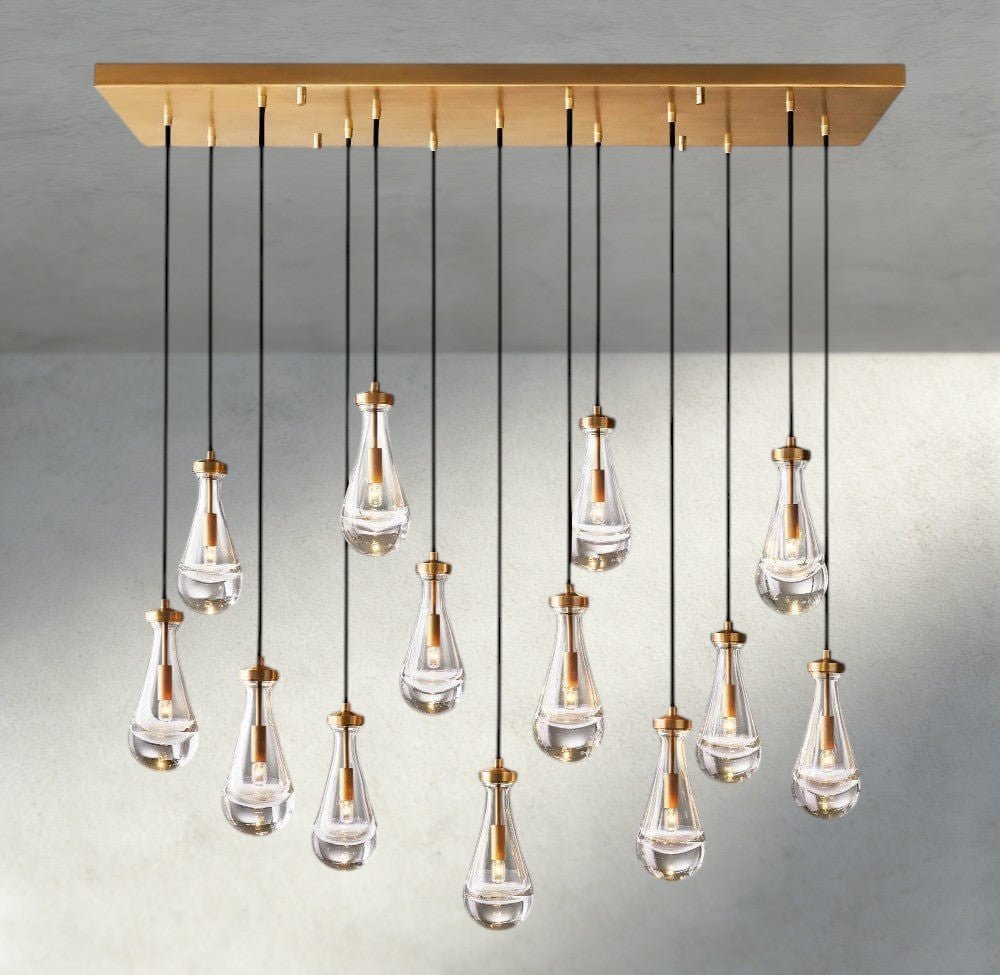 Raindrop Rectangular Chandelier 54", 72" - zelnolighting