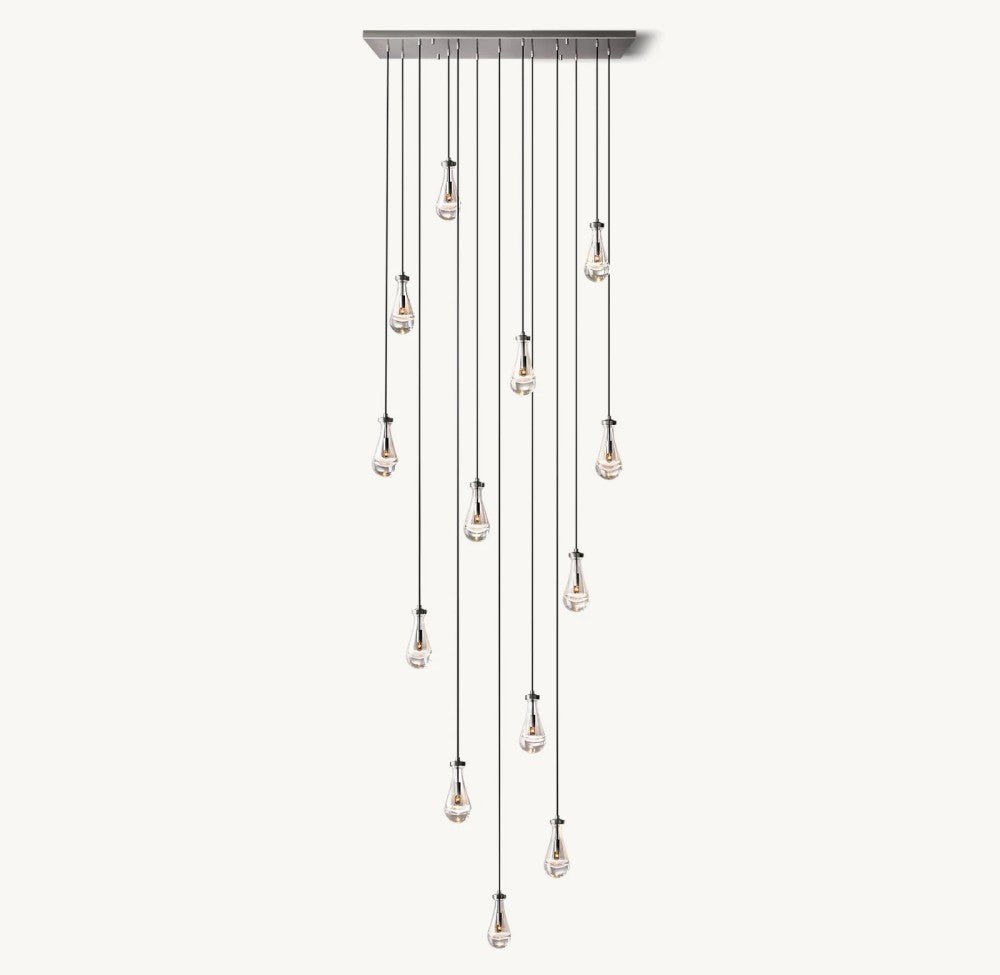 Raindrop Rectangular Chandelier 54" - Zelno Lighting