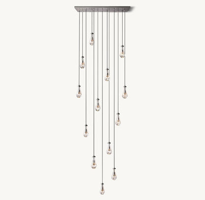 Raindrop Rectangular Chandelier 54" - Zelno Lighting