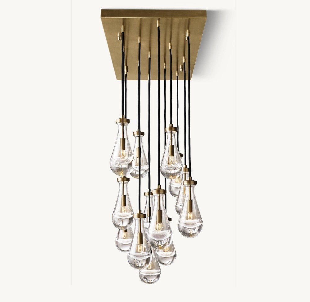 Raindrop Rectangular Chandelier 54" - Zelno Lighting