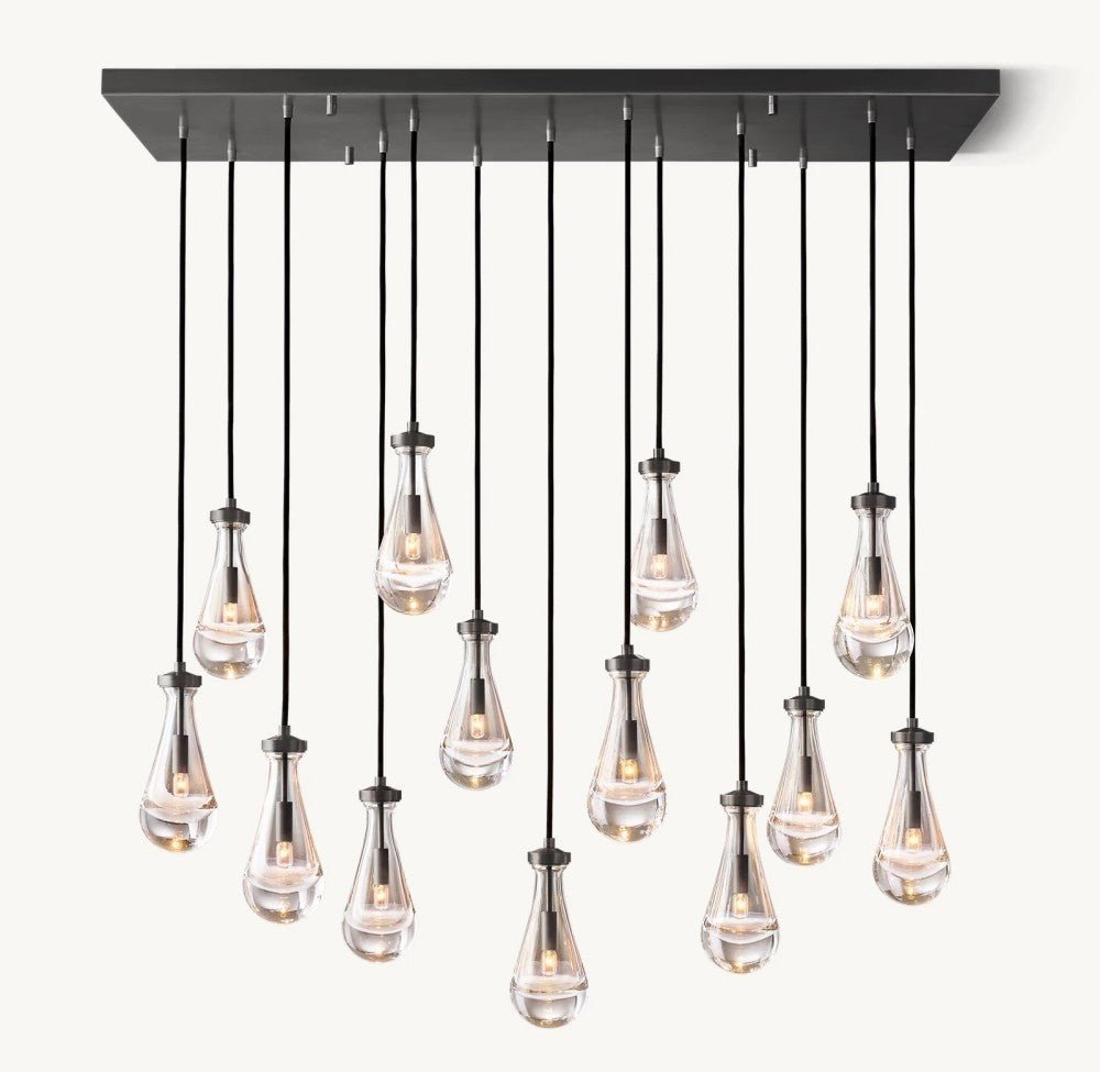 Raindrop Rectangular Chandelier 54" - Zelno Lighting