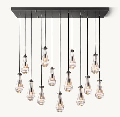 Raindrop Rectangular Chandelier 54" - Zelno Lighting
