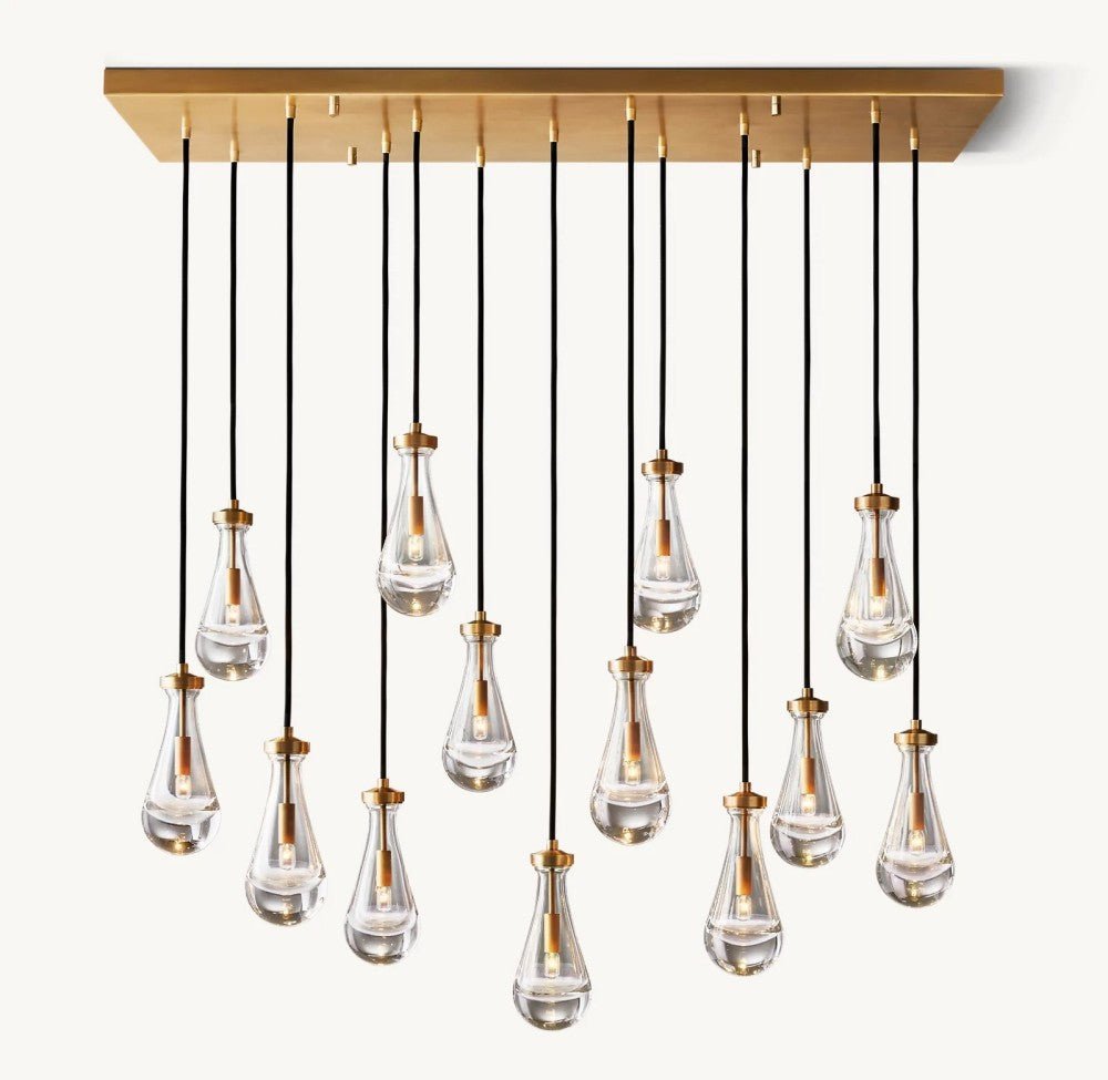 Raindrop Rectangular Chandelier 54" - Zelno Lighting