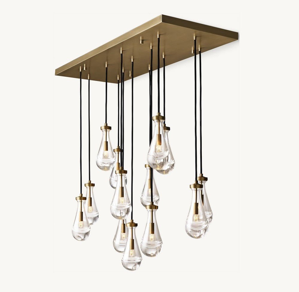 Raindrop Rectangular Chandelier 54" - Zelno Lighting
