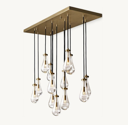 Raindrop Rectangular Chandelier 54" - Zelno Lighting