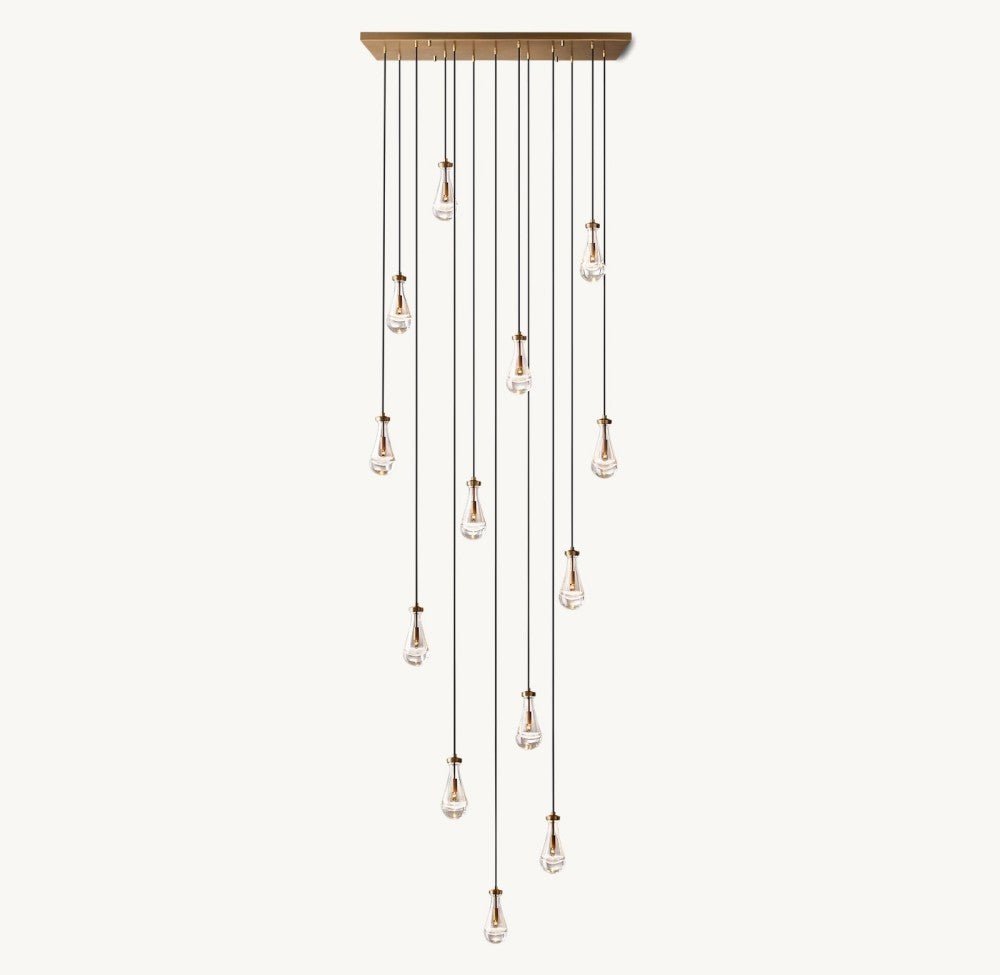 Raindrop Rectangular Chandelier 54" - Zelno Lighting