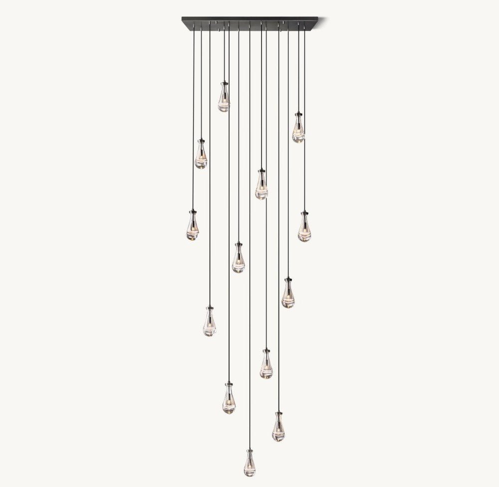 Raindrop Rectangular Chandelier 54" - Zelno Lighting