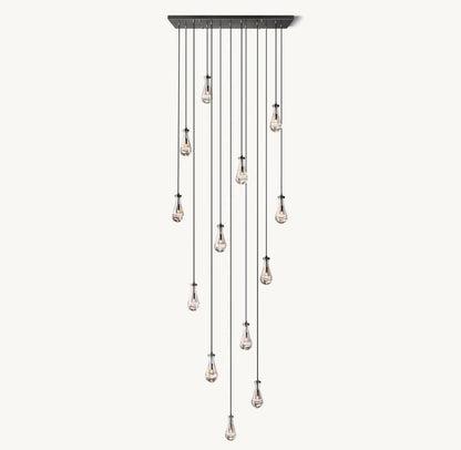 Raindrop Rectangular Chandelier 54" - Zelno Lighting