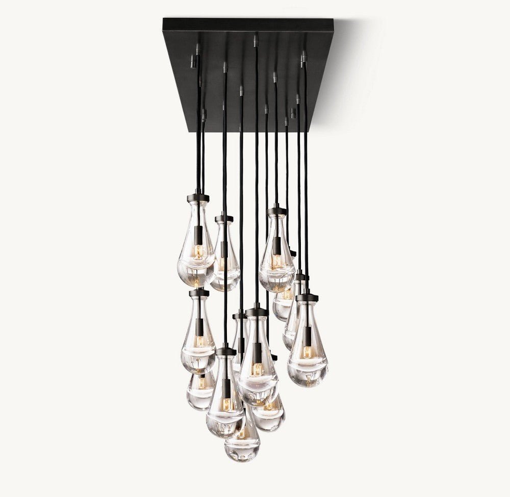 Raindrop Rectangular Chandelier 54" - Zelno Lighting