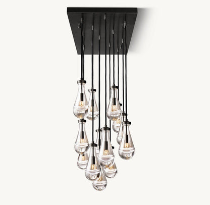 Raindrop Rectangular Chandelier 54" - Zelno Lighting